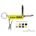 5 Function Pocket Knife Tool With Keychain - Yellow